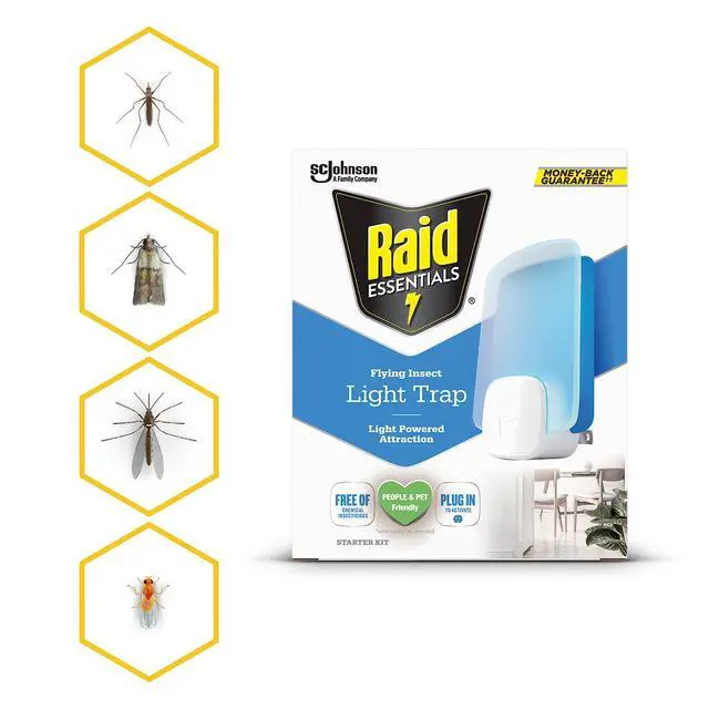 Alt view image 5 of 7 - Essentials Flying Insect Light Trap Refills, 2 Light Trap Refill Cartridges, Featuring Light Powered Attraction