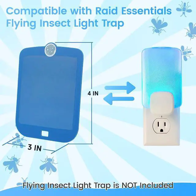 Alt view image 2 of 7 - 10 Pack Refill Cartridges Compatible with Raid Essentials Flying Insect Light Trap, Extra Sticky Refill Cartridges for Flying Insect Light Trap for Effective Pest Control, Odorless and Pet Safe