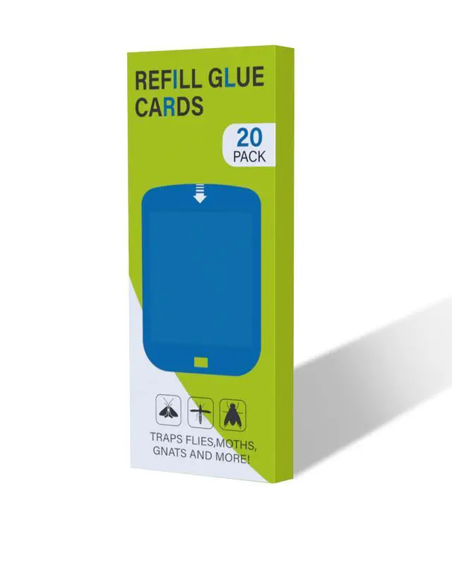 Alt view image 6 of 6 - 20 Pcs Refill Cartridges for Stem Flying Insect Light Trap, Replacement Glue Card Compatible with Wondercide Indoor Plug-in Blue Light Trap for Fly Bug Mosquito Gnat