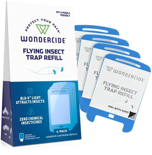 Main image of Flying Insect Fly Light Trap Cartridge Refills - No Device - Indoor Bug Catcher for House and Fruit Flies, Gnats, Moths, and Mosquitoes - 4 Pack