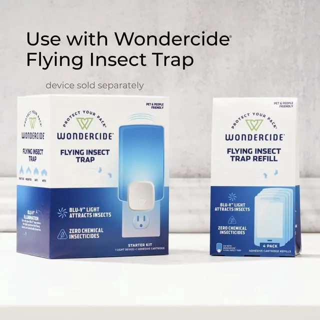 Alt view image 5 of 6 - Flying Insect Fly Light Trap Cartridge Refills - No Device - Indoor Bug Catcher for House and Fruit Flies, Gnats, Moths, and Mosquitoes - 4 Pack