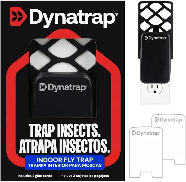 Main image of DT3007 Indoor Plug-in Fly Trap for Flies, Fruit Flies, Moths, Gnats, and Other Flying Insects - 1 Black Device + 2 Glue Cards