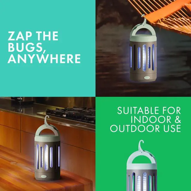 Alt view image 2 of 7 - Flying Insect Zapper, Indoor and Outdoor Electric Fly & Mosquito Trap, Includes Micro-USB Charging Cable and Brush for Cleaning