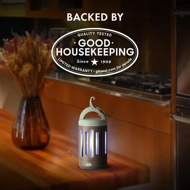 Alt view image 5 of 7 - Flying Insect Zapper, Indoor and Outdoor Electric Fly & Mosquito Trap, Includes Micro-USB Charging Cable and Brush for Cleaning