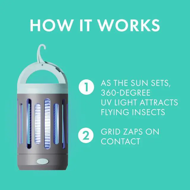 Alt view image 6 of 7 - Flying Insect Zapper, Indoor and Outdoor Electric Fly & Mosquito Trap, Includes Micro-USB Charging Cable and Brush for Cleaning