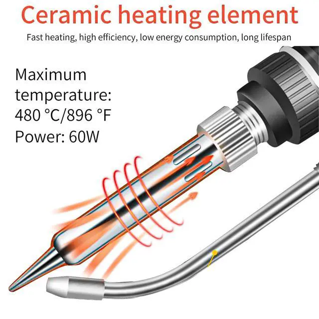 Alt view image 3 of 7 - Soldering Iron Kit, 60W Soldering Gun Automatic Hand-held Solder Gun Iron Kit Welding Tool, 110V Automatic Welding Gun, for Electronic Repair, Home appliance repair, DIY