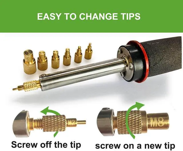Alt view image 4 of 5 - 60W Digital Soldering Iron Heat Set Insert Tool with Extra Soldering Tips and Heat Set Insert Tips