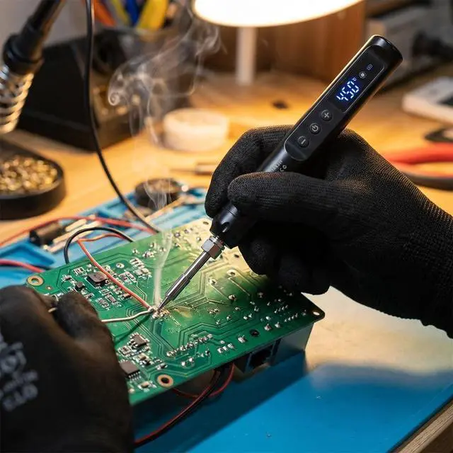 Alt view image 7 of 7 - Cordless Soldering Iron Kit with LCD Display Portable USB Rechargeable Soldering Tool for Electronics, DIY Projects, and Home Repairs
