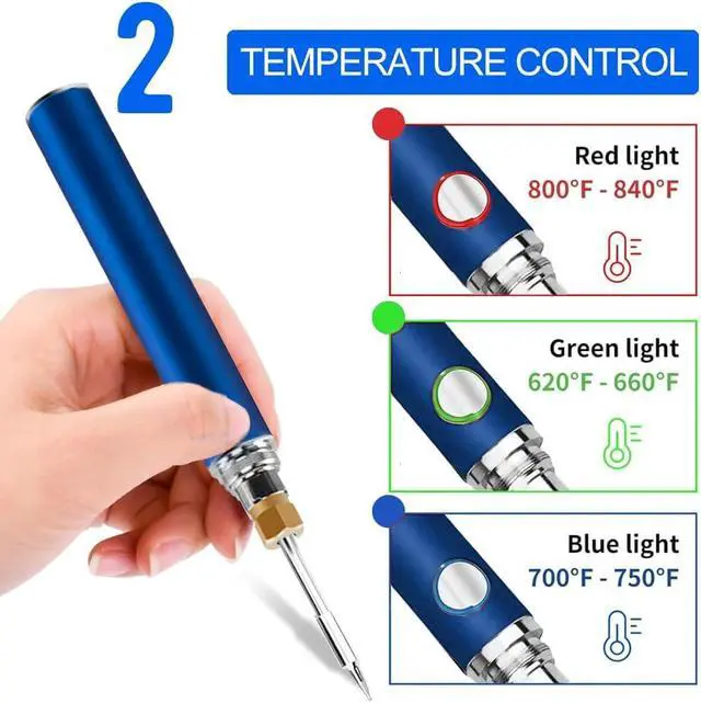 Alt view image 4 of 5 - Portable soldering iron, 1100 mAh battery, rechargeable for continuous repair, suitable for home appliance repair Electronic component soldering repair work