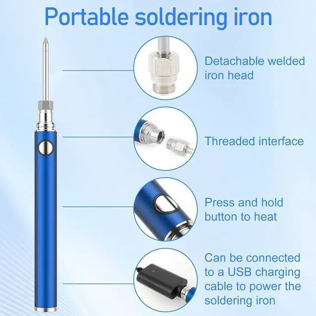 Alt view image 3 of 5 - Portable soldering iron, 1100 mAh battery, rechargeable for continuous repair, suitable for home appliance repair Electronic component soldering repair work