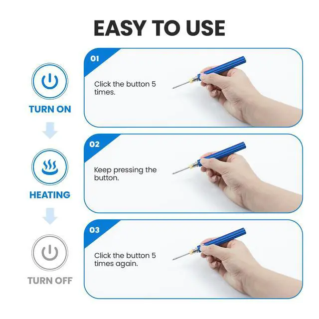 Alt view image 4 of 7 - Cordless Soldering Iron Kit, Wireless Electric Soldering Gun Pen, 1100mAh Large Battery, Portable and Rechargeable for Home Appliance Repair, Electronic Components, DIY