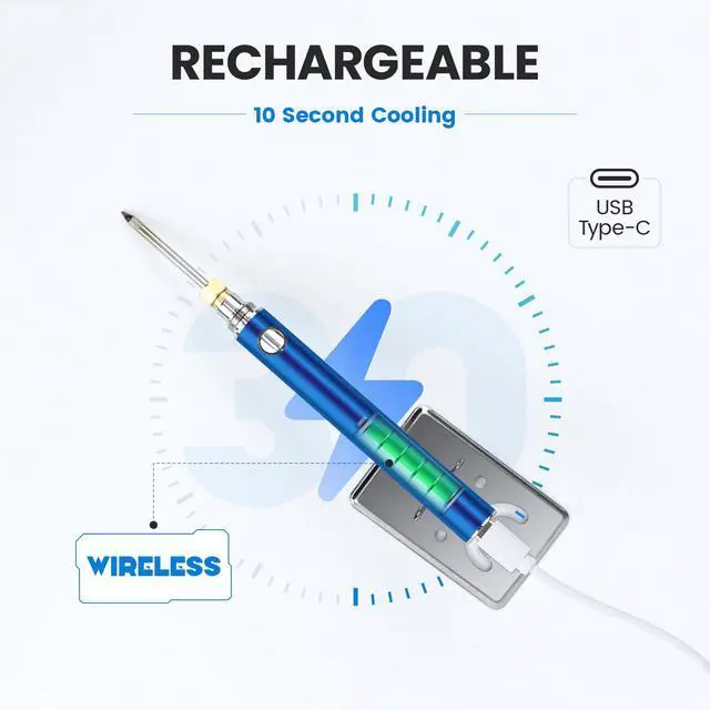 Alt view image 5 of 7 - Cordless Soldering Iron Kit, Wireless Electric Soldering Gun Pen, 1100mAh Large Battery, Portable and Rechargeable for Home Appliance Repair, Electronic Components, DIY