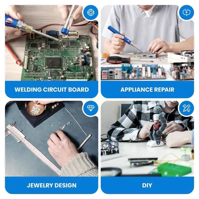 Alt view image 7 of 7 - Cordless Soldering Iron Kit, Wireless Electric Soldering Gun Pen, 1100mAh Large Battery, Portable and Rechargeable for Home Appliance Repair, Electronic Components, DIY