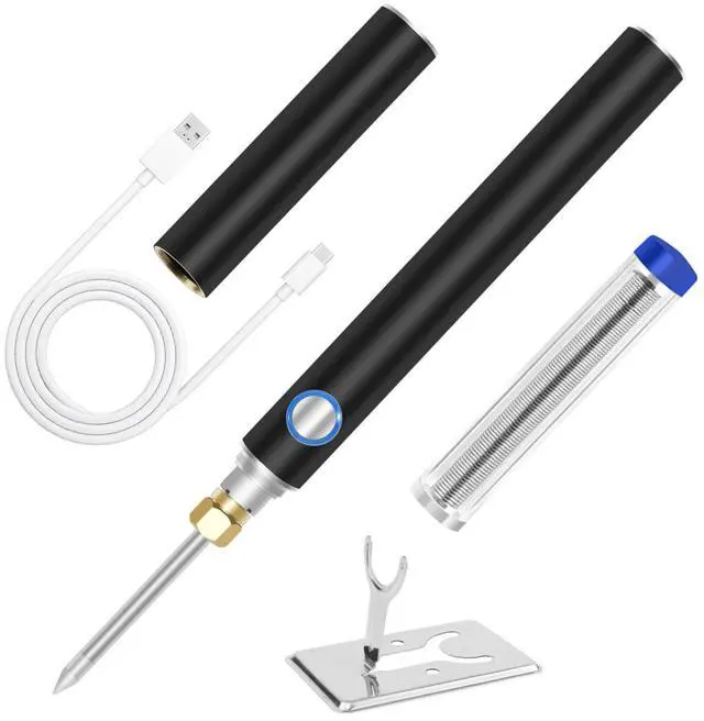 Main image of Cordless Soldering Iron Kit, 1100mAh USB Wireless Electric Soldering Gun Pen, Portable and Rechargeable for Home Appliance Repair, Electronic Components, DIY, Black