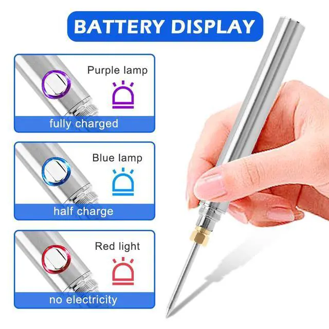 Alt view image 4 of 7 - Cordless Soldering Iron Kit, 15W Portable USB Soldering Pen, Fast Heat Up to 788°F (420°C), 5V Rechargeable Soldering Iron for Electronics Repair and DIY