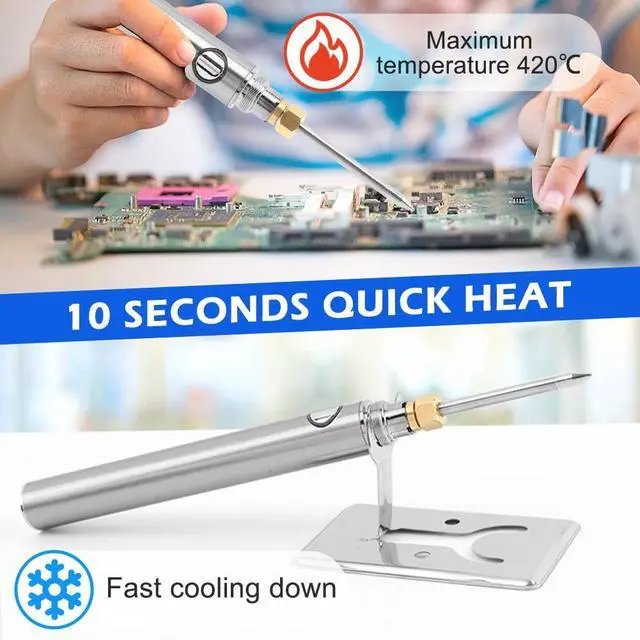 Alt view image 5 of 7 - Cordless Soldering Iron Kit, 15W Portable USB Soldering Pen, Fast Heat Up to 788°F (420°C), 5V Rechargeable Soldering Iron for Electronics Repair and DIY