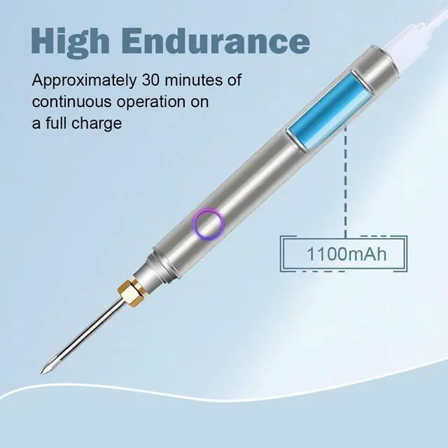 Alt view image 3 of 7 - Cordless Soldering Iron Kit, MecRecare 1100 mAh Battery USB Wireless Rechargeable And Portable with Automatic Heating Mode for Appliance Repair,Circuit Board Soldering,DIY
