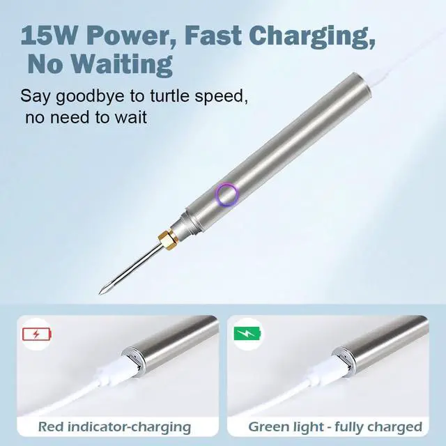 Alt view image 5 of 7 - Cordless Soldering Iron Kit, MecRecare 1100 mAh Battery USB Wireless Rechargeable And Portable with Automatic Heating Mode for Appliance Repair,Circuit Board Soldering,DIY