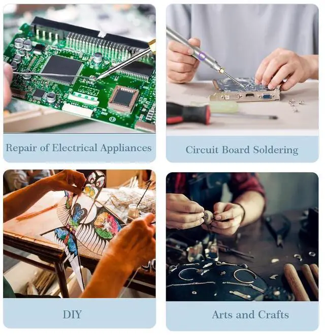 Alt view image 7 of 7 - Cordless Soldering Iron Kit, MecRecare 1100 mAh Battery USB Wireless Rechargeable And Portable with Automatic Heating Mode for Appliance Repair,Circuit Board Soldering,DIY