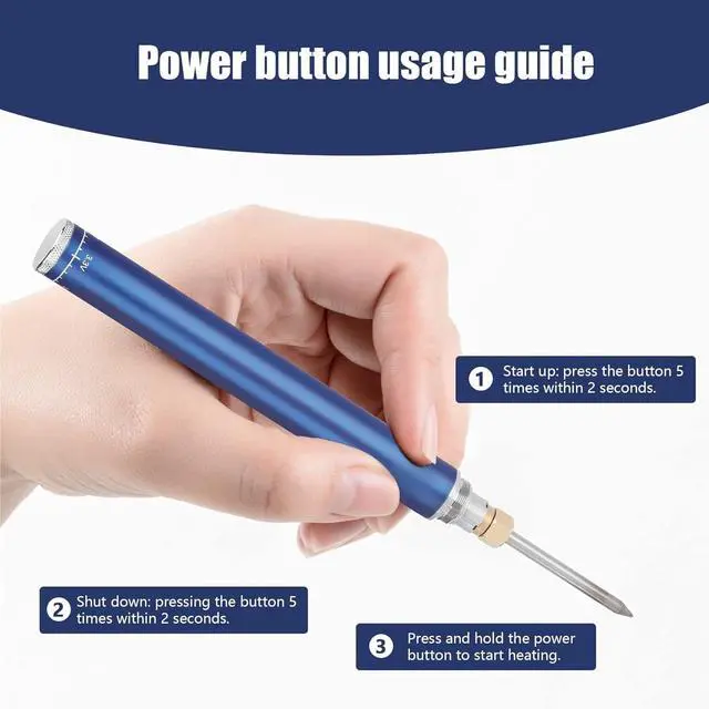 Alt view image 3 of 6 - Cordless Soldering Iron with Built-in 1100mAh Battery, Portable and Compact, Adjustable Temperature, Household, Repair Tools, Jewelry Welding