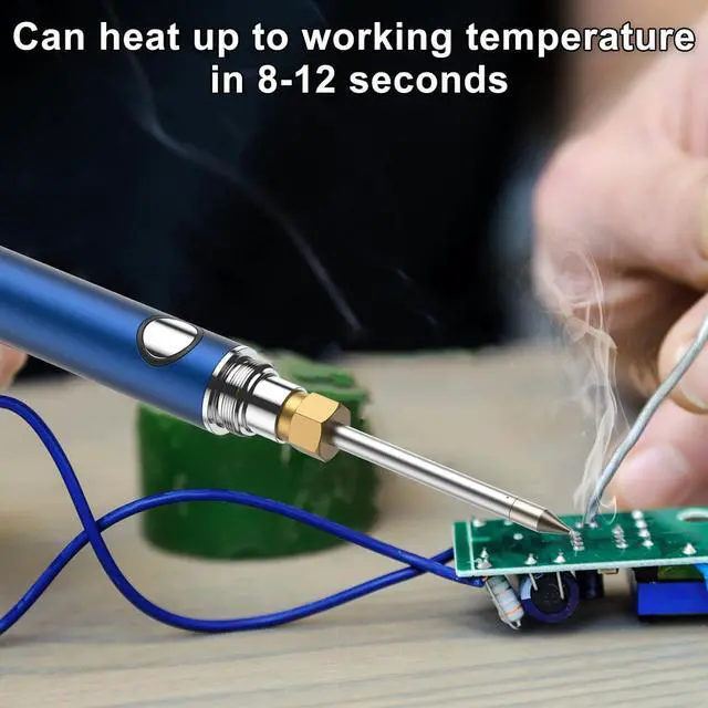 Alt view image 5 of 6 - Portable Soldering Iron Newly upgraded large capacity 1100 mAh portable soldering iron Suitable for electronic repair welding, solder fixing, and circuit use(blue)