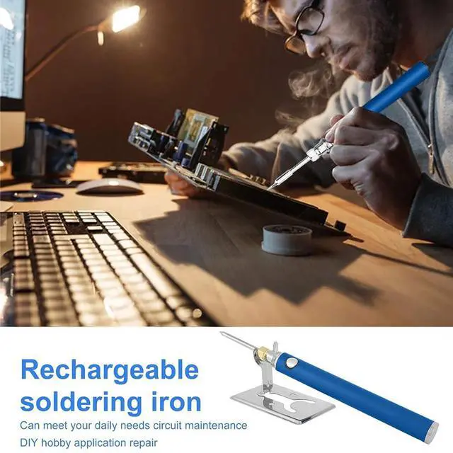 Alt view image 6 of 6 - Portable Soldering Iron Newly upgraded large capacity 1100 mAh portable soldering iron Suitable for electronic repair welding, solder fixing, and circuit use(blue)