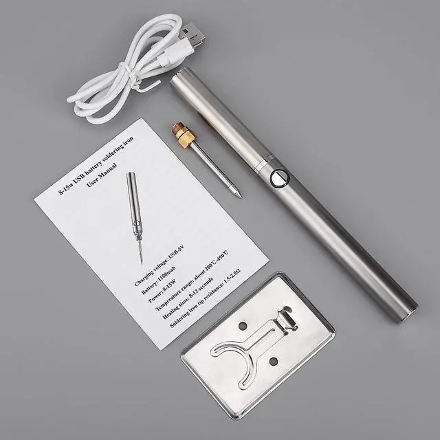 Alt view image 4 of 7 - 5V 15W Cordless Portable USB Soldering Iron, Rechargeable Built-In Battery Soldering Iron Kit, Electronic Soldering Tool Pen Kit Charging Welding Tool