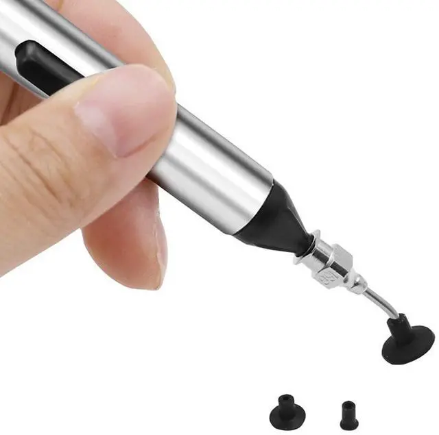 Alt view image 3 of 7 - Vacuum Sucking Pen Suction Remover Sucker Pump IC SMD Tweezers Pick Up Soldering Tool Desoldering with 3 Suction Headers