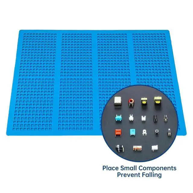 Alt view image 3 of 7 - Soldering Work Mat, Heat Resistant Silicone for Soldering, Electronics Repair, 920°F Max Temp, 19.8 x 13.8 Inches