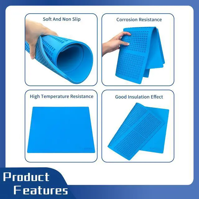 Alt view image 6 of 7 - Soldering Work Mat, Heat Resistant Silicone for Soldering, Electronics Repair, 920°F Max Temp, 19.8 x 13.8 Inches