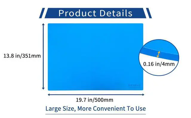 Alt view image 4 of 7 - Soldering Work Mat, Heat Resistant Silicone for Soldering, Electronics Repair, 920°F Max Temp, 19.8 x 13.8 Inches