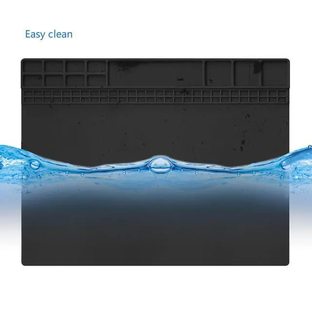 Alt view image 7 of 7 - Soldering Mat Silicone Repair Mat Heat Resistant 932°F Workbench Mat for Cellphone, Computer, PCB board Electronic Repair Mat for Soldering Station Iron Gun with Size 16 x 12 Inch (Black