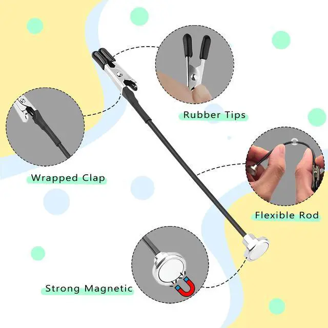 Alt view image 3 of 7 - Magnetic Helping Hands for Soldering - All-in-One Station with 10 Flexible Clips & Steel Box - Ideal for Soldering, Model Painting, PCB Holder (Silver)