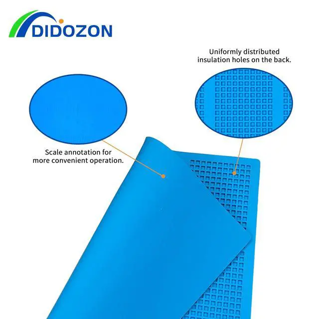 Alt view image 3 of 6 - Heat Resistant Silicone Soldering Mat, Large Anti Static Magnetic Electronic Repair Work Mat for BGA, Gun Soldering Iron, Cell Phone, Laptop Repair, 932°F