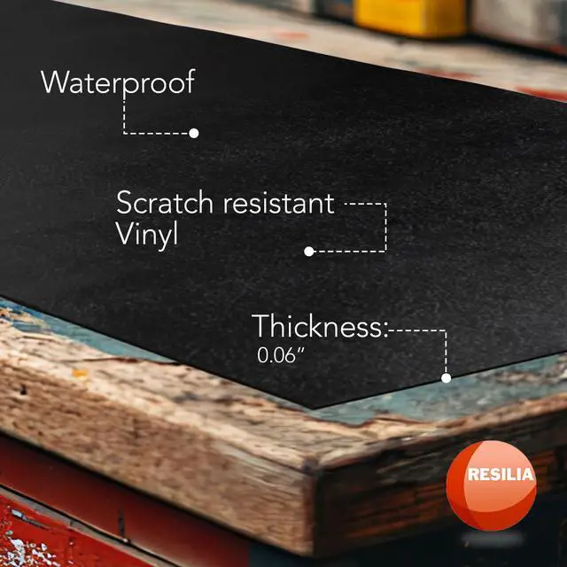 Alt view image 3 of 7 - Work Bench Mat - 15 X 36 X 0.06" Scratch-Resistant PVC Mats - Protect Your Workbench, Table, or Tool Station from Painting, Woodworking, Crafting, Building, & More, Black, Made in USA