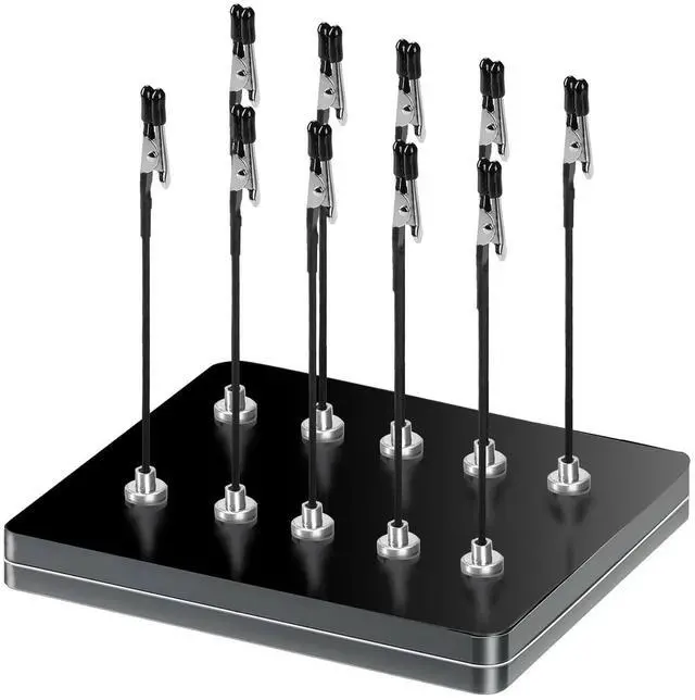 Main image of Magnetic Helping Hands for Soldering - All-in-One Station with 10 Flexible Clips & Steel Box - Ideal for Soldering, Model Painting, PCB Holder (Black)