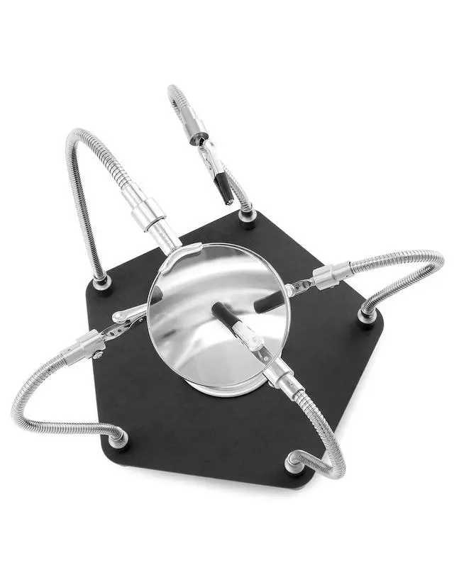 Alt view image 2 of 7 - Third Hand Soldering Station with 3X Magnifier and 4 Flexible Arms, Soldering Aid Helping Hand Soldering for Electronics, Jewelry, Crafts and more