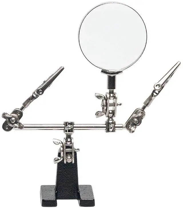 Main image of Helping Hands Magnifier with Dual Adjustable Alligator Clips in 2.5X Magnifying Glass Soldering Station for Crafting, Hobby, Micro Objects (Not Include Battery)