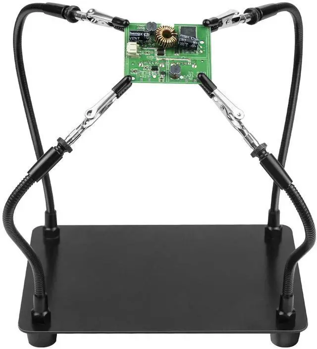 Main image of Helping Hands Soldering Station, Soldering Kit, Third Hand Soldering Tool 4 Flexible Arms Helping Hands for Electronic Repair Soldering Jewelry Crafts - Black