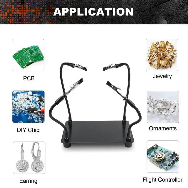 Alt view image 4 of 6 - Helping Hands Soldering Station, Soldering Kit, Third Hand Soldering Tool 4 Flexible Arms Helping Hands for Electronic Repair Soldering Jewelry Crafts - Black