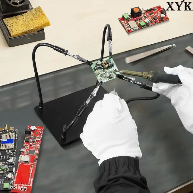 Alt view image 5 of 6 - Helping Hands Soldering Station, Soldering Kit, Third Hand Soldering Tool 4 Flexible Arms Helping Hands for Electronic Repair Soldering Jewelry Crafts - Black