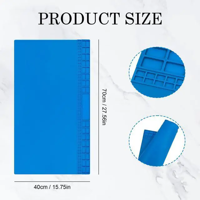 Alt view image 2 of 6 - Oversized Large Soldering Mat, 27.6"x15.7" Heat Resistant Silicone Work Mat, 932°F Anti-Static & Magnetic Repair Pad for BGA Soldering Iron, Electronics, Phone, Laptop, PC, Watch Repair