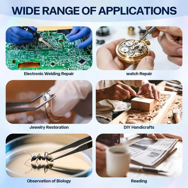 Alt view image 7 of 7 - Helping Hands Magnifier Soldering Station with LED Light,2.5X 7.5X 10X Desktop Magnifying Glass with Stand with Auxiliary Clamp for Miniature Painting,Model,Repair,Crafts,Hobby