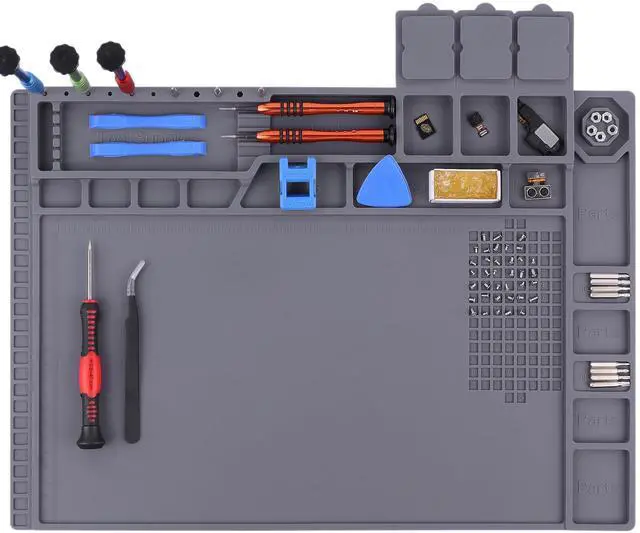Main image of Premium Heat Resistant 932°F Magnetic Soldering Mat, 17.3'' x 11.8'' Electronics Repair Work Mat for Soldering, Electronics Computer Cellphone Repair, BGA Soldering Gun Iron Workbench Protection