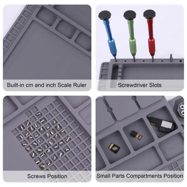 Alt view image 5 of 7 - Premium Heat Resistant 932°F Magnetic Soldering Mat, 17.3'' x 11.8'' Electronics Repair Work Mat for Soldering, Electronics Computer Cellphone Repair, BGA Soldering Gun Iron Workbench Protection