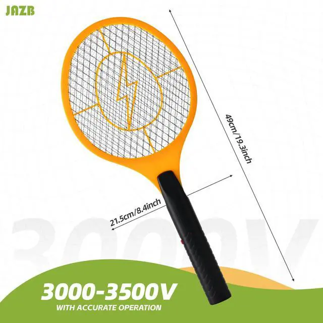 Alt view image 2 of 7 - Electric Fly Swatter Handheld Bug Zapper - Indoor Outdoor Zapping Racket for Pest Mosquito & Flies - Battery Powered Safe to Touch with 3-Layer Safety Mesh, Standard Size, Pack of 3