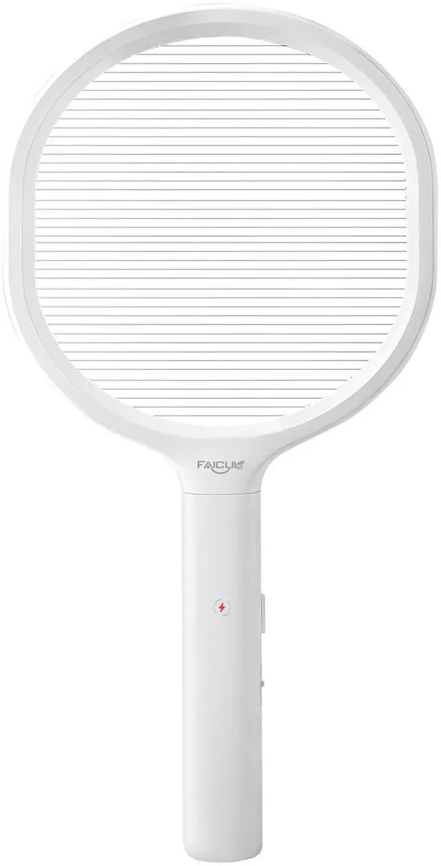 Main image of Single Layer Grid Electric Fly Swatter High Efficiency Bug Zapper Racket for Wasps, Large Bees, Hornets, Yellow Jackets, Moths, Big Flying Insects, for Indoor Outdoor Use (White)