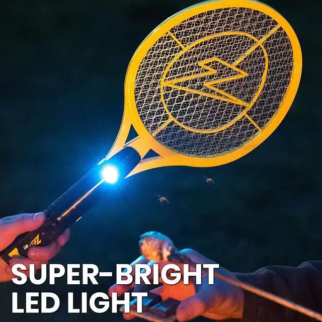 Alt view image 5 of 7 - Mini Bug Zapper - Rechargeable Mosquito, Bug Zapper Racket - Flies Zappers Indoor - 4,000 Volt - USB Charging, Super-Bright LED Light to Zap in The Dark - Safe to Touch
