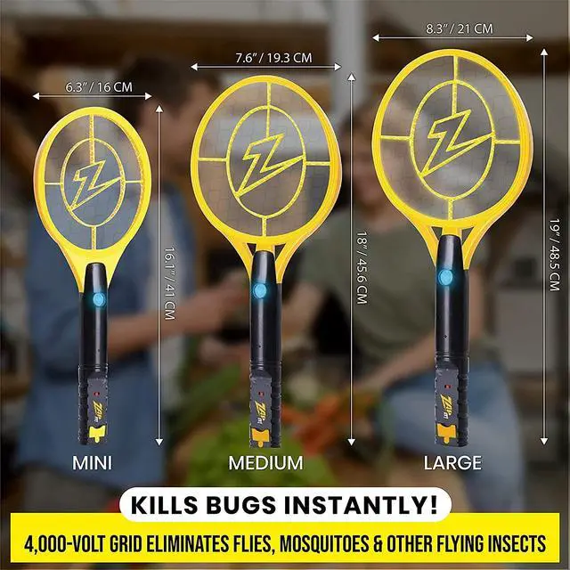Alt view image 4 of 7 - Mini Bug Zapper - Rechargeable Mosquito, Bug Zapper Racket - Flies Zappers Indoor - 4,000 Volt - USB Charging, Super-Bright LED Light to Zap in The Dark - Safe to Touch