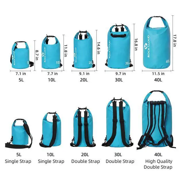 Alt view image 2 of 7 - Dry Bag Waterproof 5L Dry Sack for Kayaking Rafting Boating Beach Surfing Swimming Canoe Camping Hiking Fishing Ski, Lake Blue